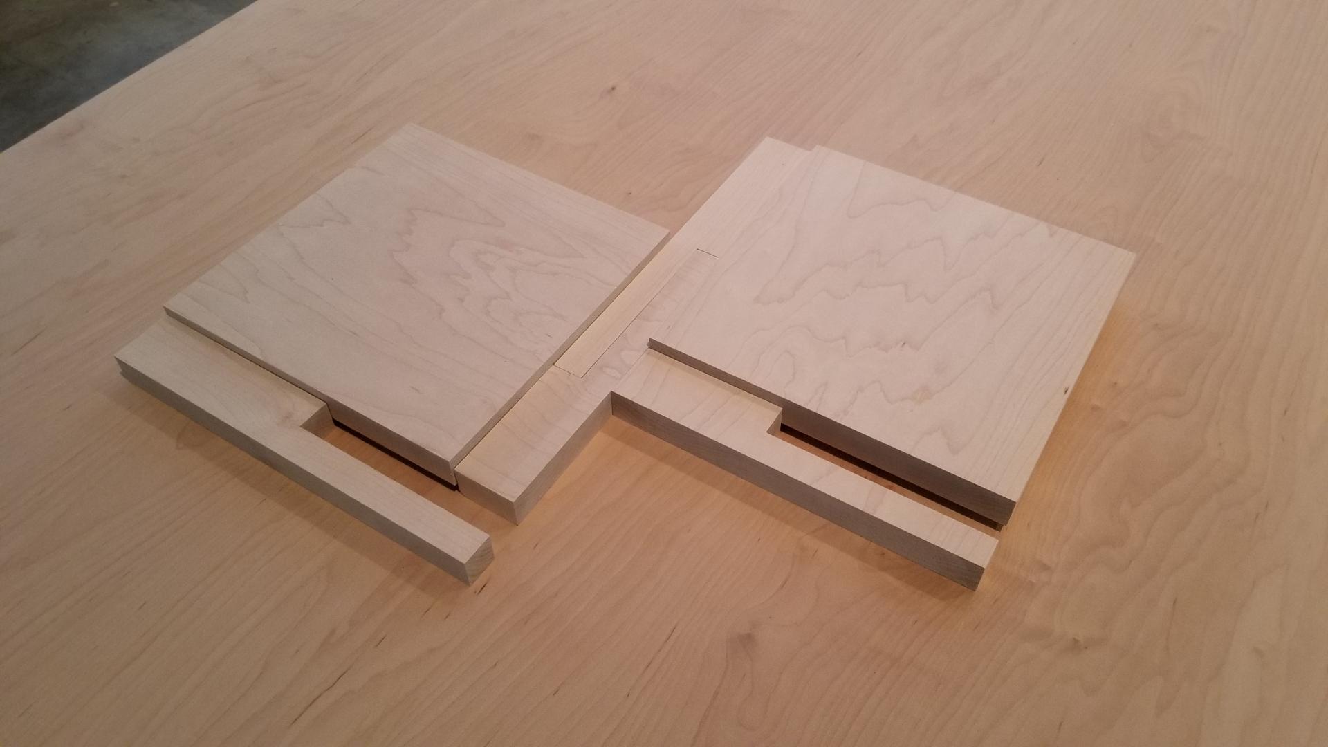 A wooden block model